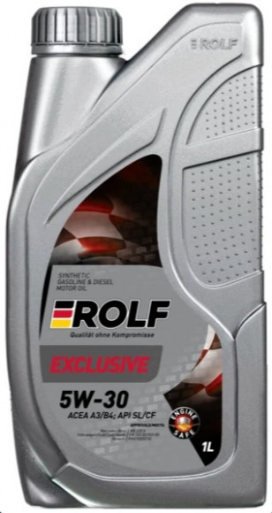 Масло мотор. ROLF Exclusive SAE  5W30 A3/B4 API SL/CF 1л пластик