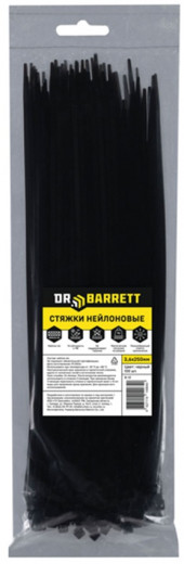 Стяжки нейлоновые DR.BARRETT, черный 3.6x250мм