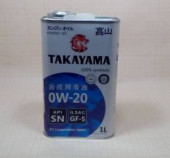 Масло моторное TAKAYAMA SAE 0W20 ILSAC GF-6А API SР (1л) 1*12шт