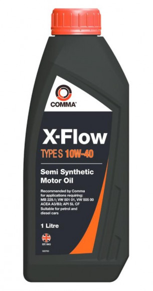 Масло мотор. 10W40 COMMA X-FLOW TYPE S SL/CF A3/B3 пластик (1 л.) 1*12 шт.