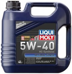 Масло мотор.  5W40 Liqui Moly Optimal Synth API SN Plus/CF ACEA A3/B4 пластик (4 л.) 1*4 шт. (3926)