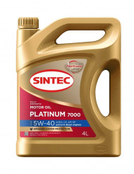 Масло мотор. SINTEC PLATINUM 7000 SAE 5W40 ACEA C3 API SP (4л) 1*4шт Масло мотор. SINTEC PLATINUM 7000 SAE 5W40 ACEA C3 API SP (4л) 1*4шт
