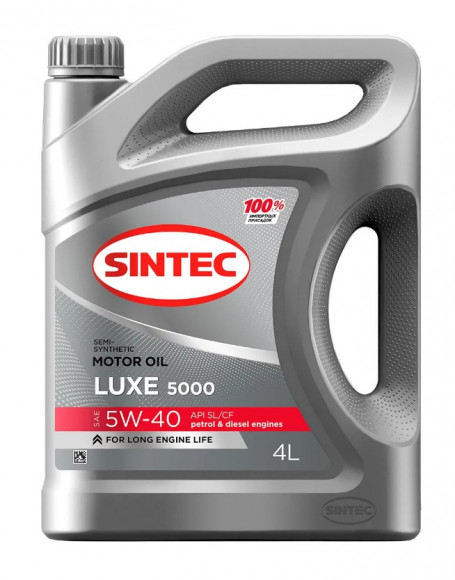 Масло мотор. SINTEC LUXE 5000 SAE 5W40 ACEA A3/B4 API SL/CF 4л (1*4шт) Масло мотор. SINTEC LUXE 5000 SAE 5W40 ACEA A3/B4 API SL/CF 4л (1*4шт)
