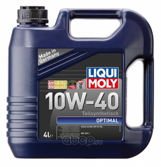 Масло мотор. Liqui Moly 10W40 OPTIMAL SL/CF (п/синт) 4л (1*4шт)