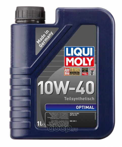 Масло мотор. Liqui Moly 10W40 OPTIMAL SL/CF (п/синт) 1л (1*6шт)