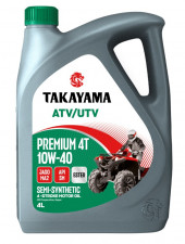 Масло мотор. 4T 10W-40 TAKAYAMA ATV/UTV Premium SM JASO MA-2 пластик (4л) 1*4шт Масло мотор. 4T 10W-40 TAKAYAMA ATV/UTV Premium SM JASO MA-2 пластик (4л) 1*4шт