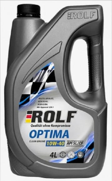 Масло мотор. ROLF Optima SAE 10W40 API SL/CF (4 л) 1*4шт Масло мотор. ROLF Optima SAE 10W40 API SL/CF (4 л) 1*4шт