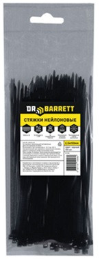 Стяжки нейлоновые DR.BARRETT, черный 2.5x150 мм S-04