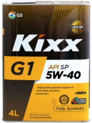 Масло мотор.  5W40 Kixx G1 API SP (синт.) (4 л.) металл 1*4 шт. Масло мотор.  5W40 Kixx G1 API SP (синт.) (4 л.) металл 1*4 шт.