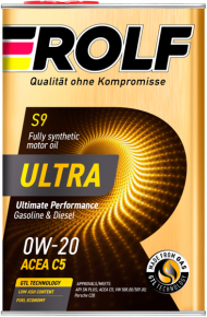 Масло мотор. ROLF ULTRA 0W20 ACEA С5 API SN plus 4л+1л (1*3шт)