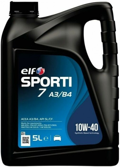 Масло мотор. 10W40 ELF SPORTI 7 API SL/CF ACEA A3/B4 пластик (5 л.) 1*3 шт.