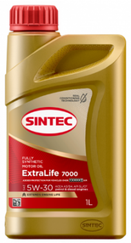Масло мотор. SINTEC EXTRA LIFE 7000 SAE 5W30 ACEA A3/B4 API SN/CF 1л (1*12шт) Масло мотор. SINTEC EXTRA LIFE 7000 SAE 5W30 ACEA A3/B4 API SN/CF 1л (1*12шт)