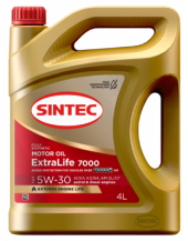 Масло мотор. SINTEC EXTRA LIFE 7000 SAE 5W30 ACEA A3/B4 API SN/CF 4л (1*4шт) Масло мотор. SINTEC EXTRA LIFE 7000 SAE 5W30 ACEA A3/B4 API SN/CF 4л (1*4шт)