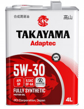Акция 4+1 Масло моторное TAKAYAMA Adaptec SAE 5W30 ILSAC GF-6A API SP (4л) 1*3шт Акция 4+1 Масло моторное TAKAYAMA Adaptec SAE 5W30 ILSAC GF-6A API SP (4л) 1*3шт