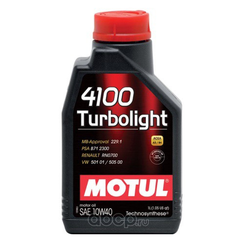 Масло мотор. MOTUL  4100 TURBOLIGHT 10W40  1л (1*12шт)