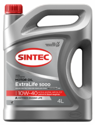 Масло мотор. SINTEC EXTRA LIFE 5000 SAE 10W40 ACEA A3/B4 4л (1*4шт) Масло мотор. SINTEC EXTRA LIFE 5000 SAE 10W40 ACEA A3/B4 4л (1*4шт)