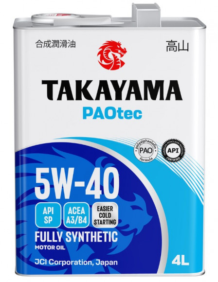Масло мотор. 5W40 TAKAYAMA PAOtec A3/B4 SP 4л (1*4шт) Масло мотор. 5W40 TAKAYAMA PAOtec A3/B4 SP 4л (1*4шт)