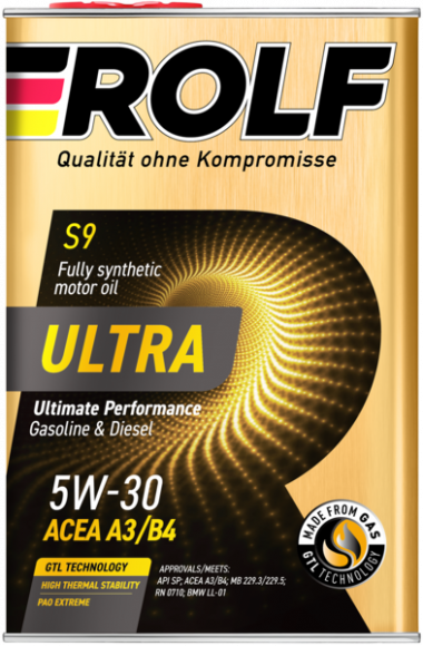 Масло мотор. ROLF ULTRA 5W30 ACEA A3/B4 API  SP  4л+1л (1*3шт)
