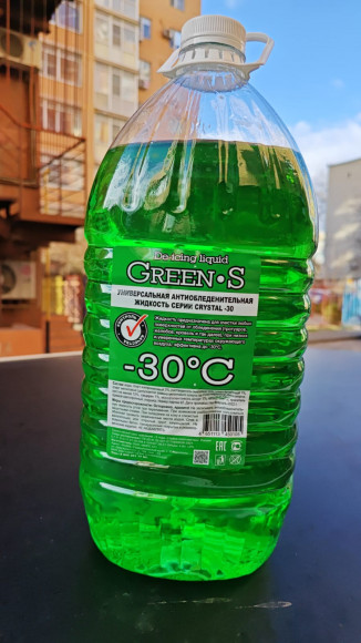Жидкость универсальная антиобледенительная CRYSTAL G-S 25%  (-30С) 4.3л. ПЭТ ЗЕЛЕНАЯ (1*4шт)