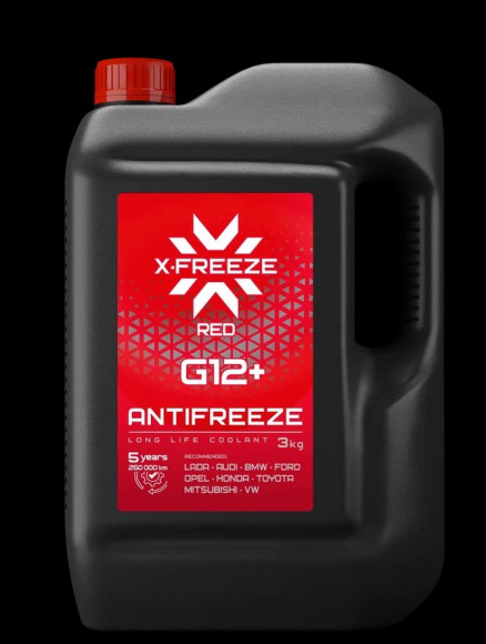 Антифриз X-FREEZE Red G12+, FELIX в п/э кан. 3 кг (4шт)