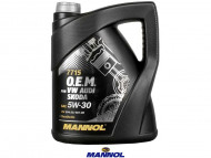 Масло мотор. 5W30 MANNOL 7715 O.E.M. for VW Audi Skoda  (5л.) пластик 1*4шт.