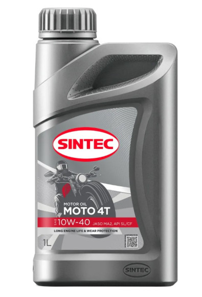 Масло мотор. SINTEC MOTO 4T SAE 10W-40 API SL/CF JASO MA2 (1л) 1*12шт Масло мотор. SINTEC MOTO 4T SAE 10W-40 API SL/CF JASO MA2 (1л) 1*12шт