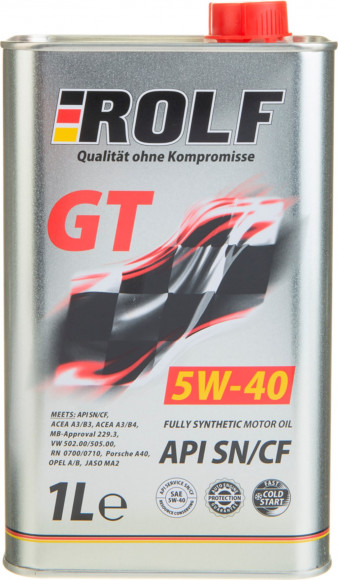 Масло мотор. ROLF GT SAE 5W40  API SN/CF 1л (1*12шт)