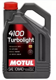 Масло мотор. 10W40 MOTUL 4100 TURBOLIGHT SN A3/B4 пластик (5 л.) 1*4 шт.