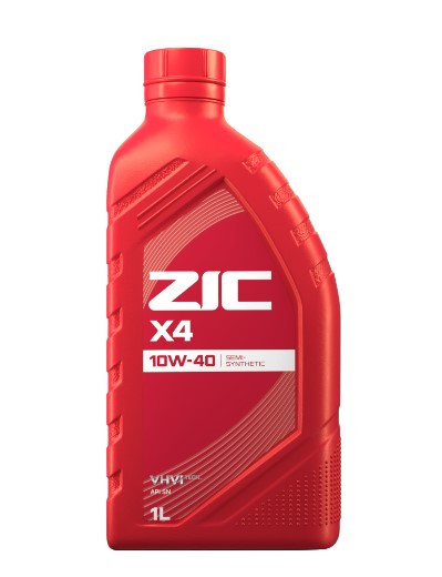 Масло мотор. 10W40 ZIC X4 API SN (полусинт.) (1 л.) пластик 1*12 шт.